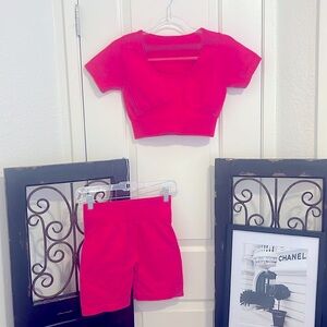 Amazon Hot Pink Short Workout Outfit